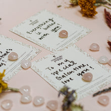 Load image into Gallery viewer, Rose Quartz Pocket Stone + Handwritten Gift Note
